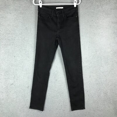 Levis Slimming Skinny High Rise Stretch Black Jeans Womens Size 27 28x28 