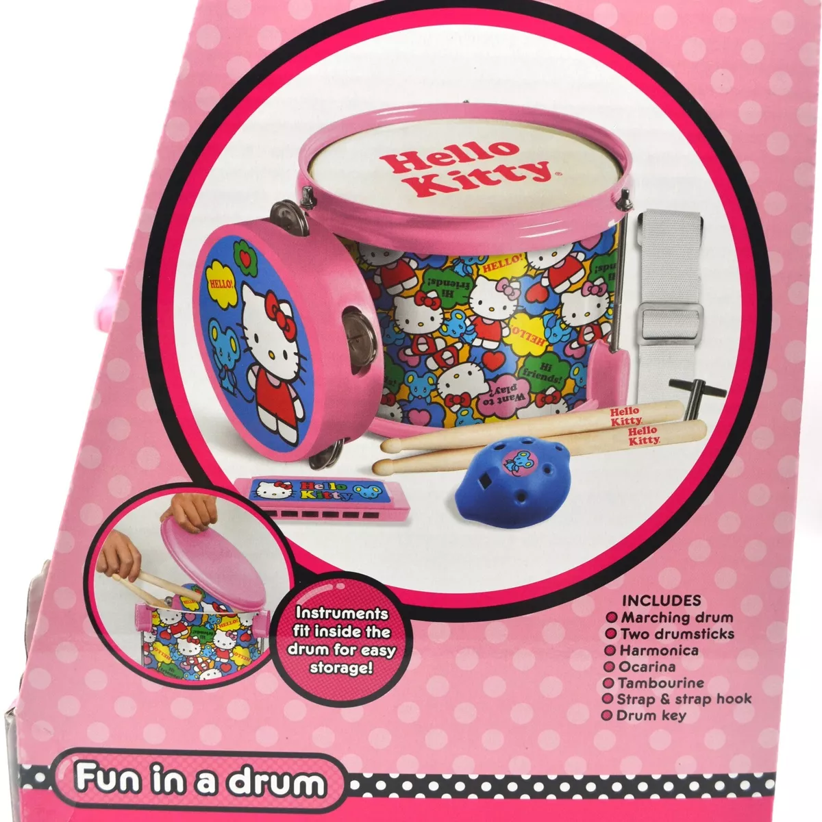 SANRIO HELLO KITTY FIRST ACT FUN IN A DRUM SET PINK MULTI 2014