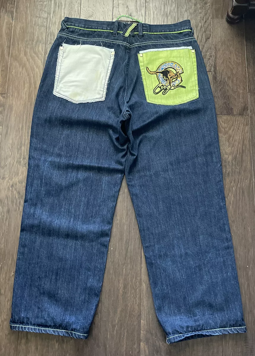 COOGI Men's Denim Jeans 40 x 34 Embroidered Kangaroo Patch Urban Hip Hop  Loose | eBay