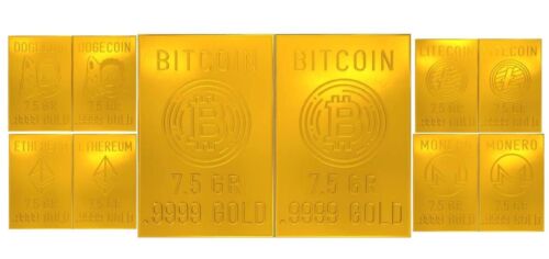 BITCOIN Gold Snap Bars Gold Bullion Precious Metal .9999 Gold Pure Gold Bars - Afbeelding 1 van 14