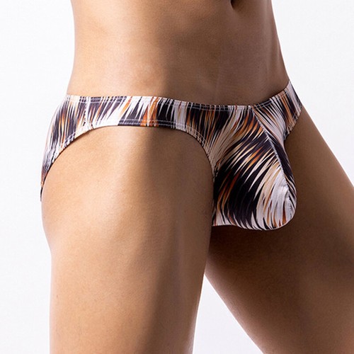 Rainbow Striped Sexy Men's Pouch Low-rise Brief Slip Underwear Printed Panties - Picture 6 of 35