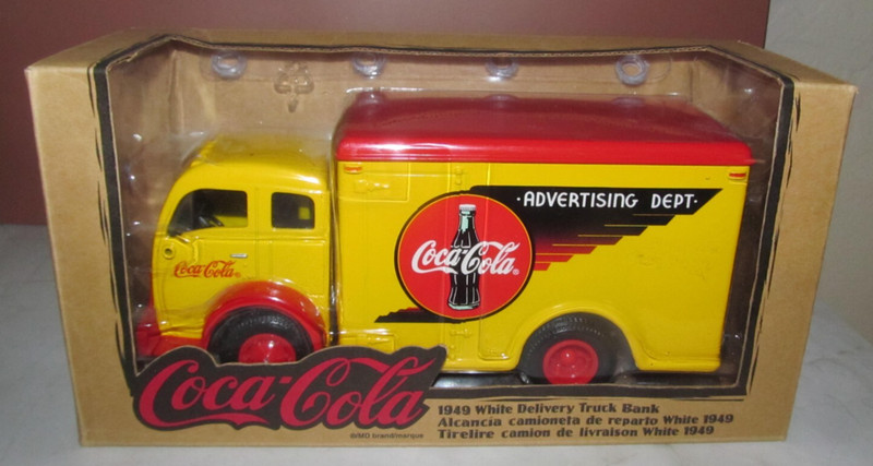 1/33 Coke Diecast 1949 White Delivery Truck Bank Coca Cola New in Box 1998