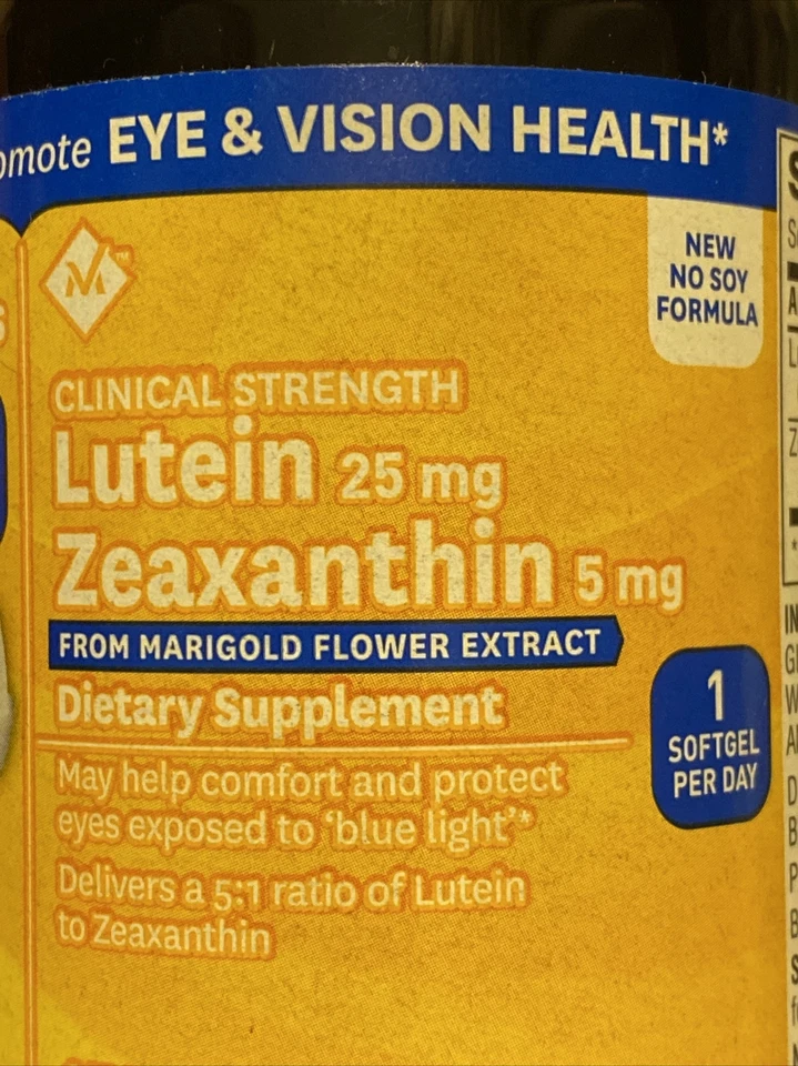 Member's Mark Lutein 25mg & Zeaxanthin 5mg 150 Softgels ~ Expires 02/2028. - Image 3 of 4