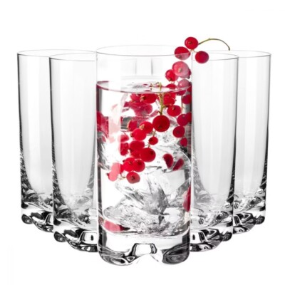 Krosno Mixology Highball-Gläser für Getränke | Set 6 | 340ml | Spülmaschinenfest