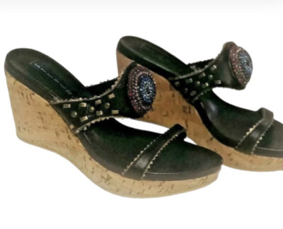 Steven by Steve Madden size cork wedge jeweled Rhinestones