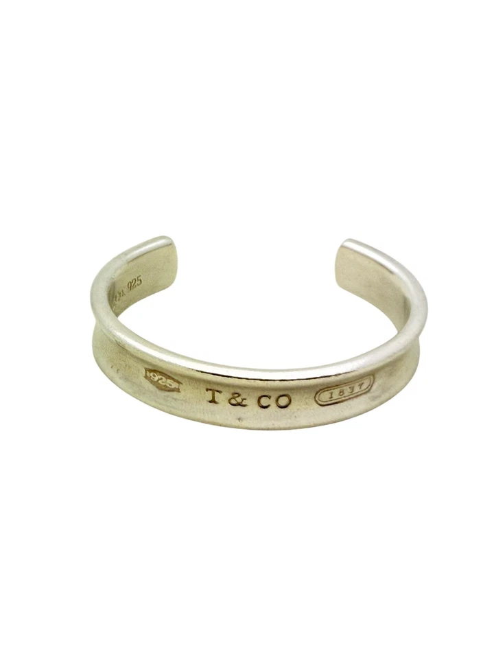 Tiffany & Co. Sterling Silver 1837 Collection Cuff Bracelet SMALL - Pouch - Image 4 of 4