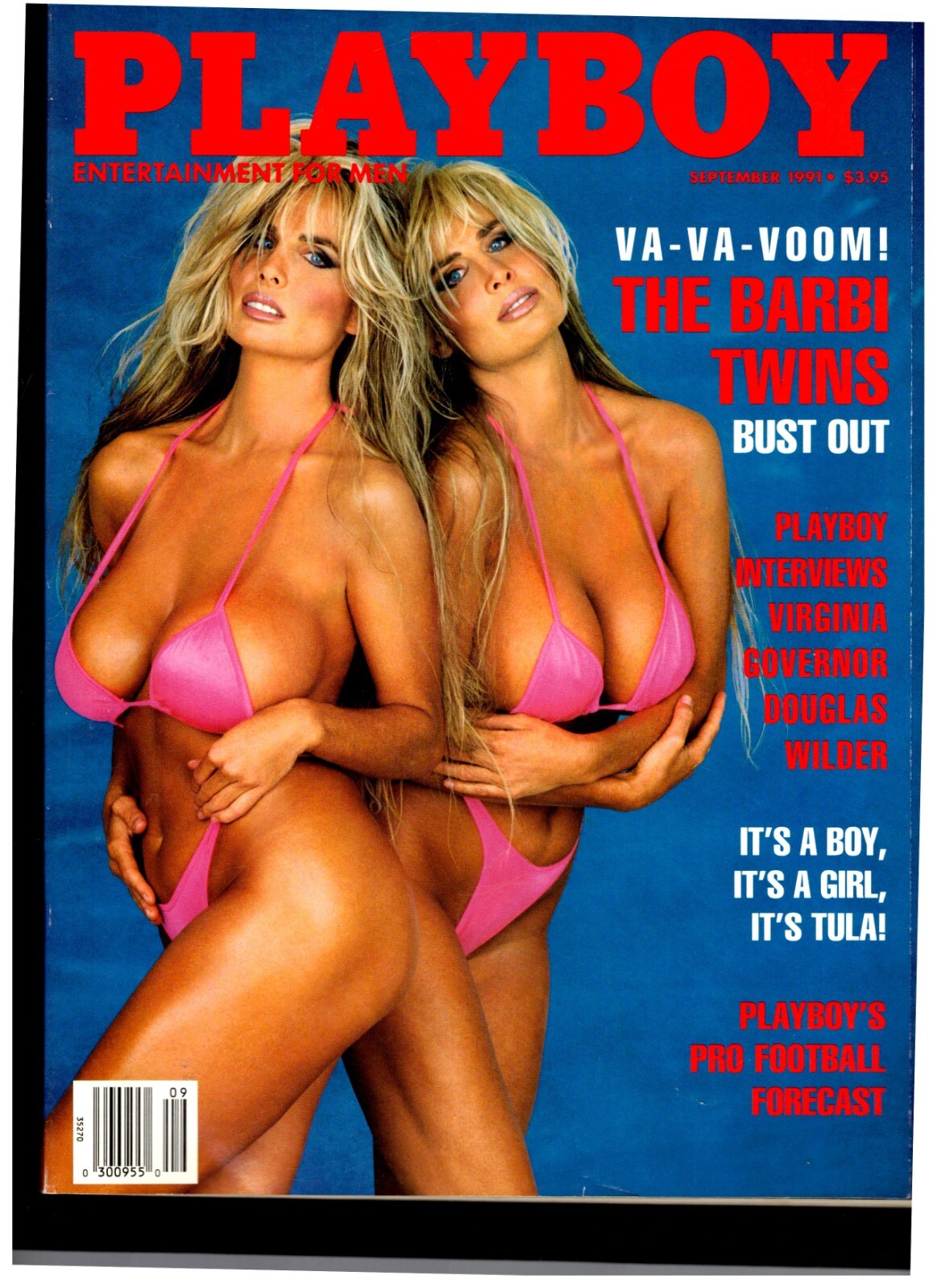 Playboy Magazine September 1991 Cover: The Barbi Twins Playmate