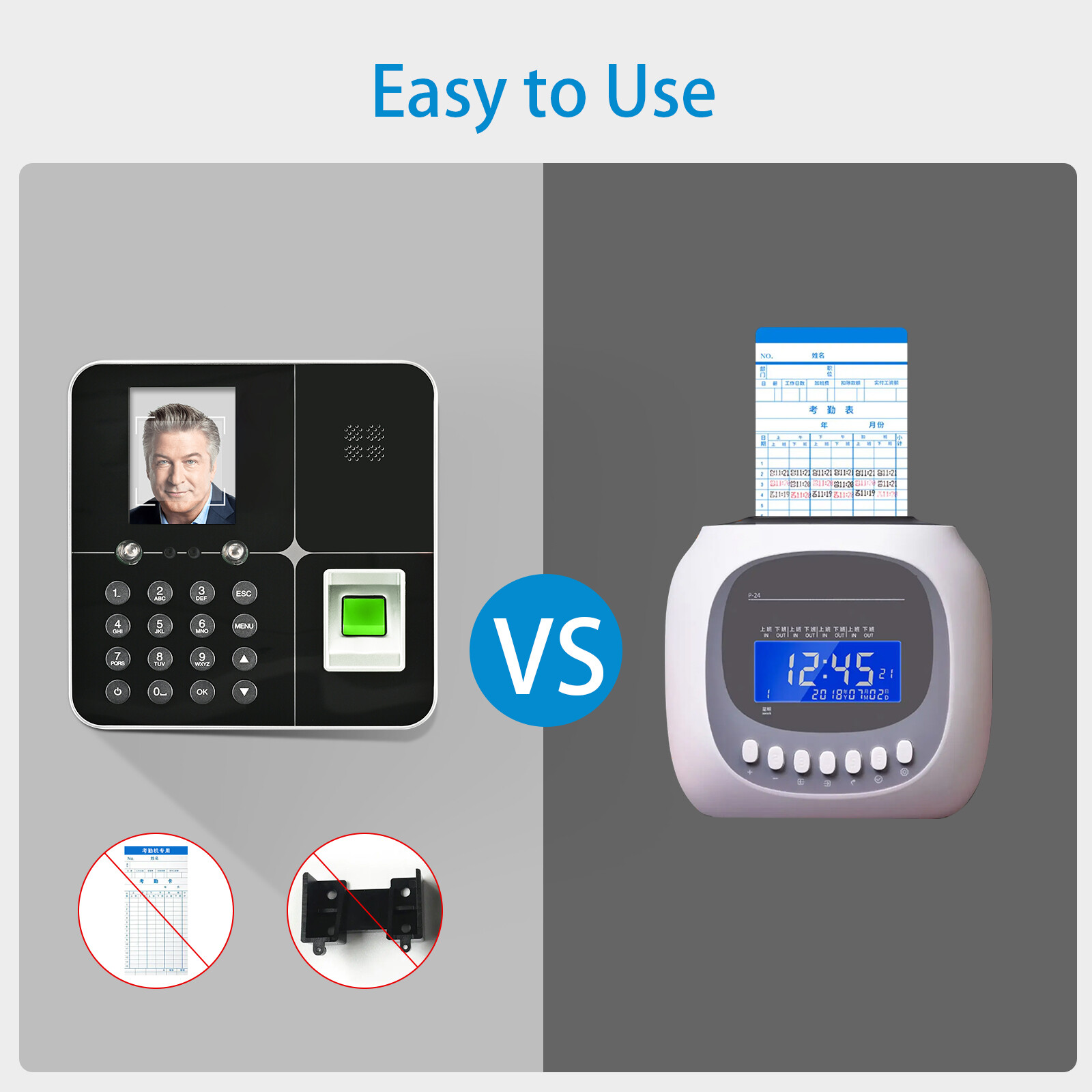 Biometric Fingerprint Attendance Machine Employees Time Clock