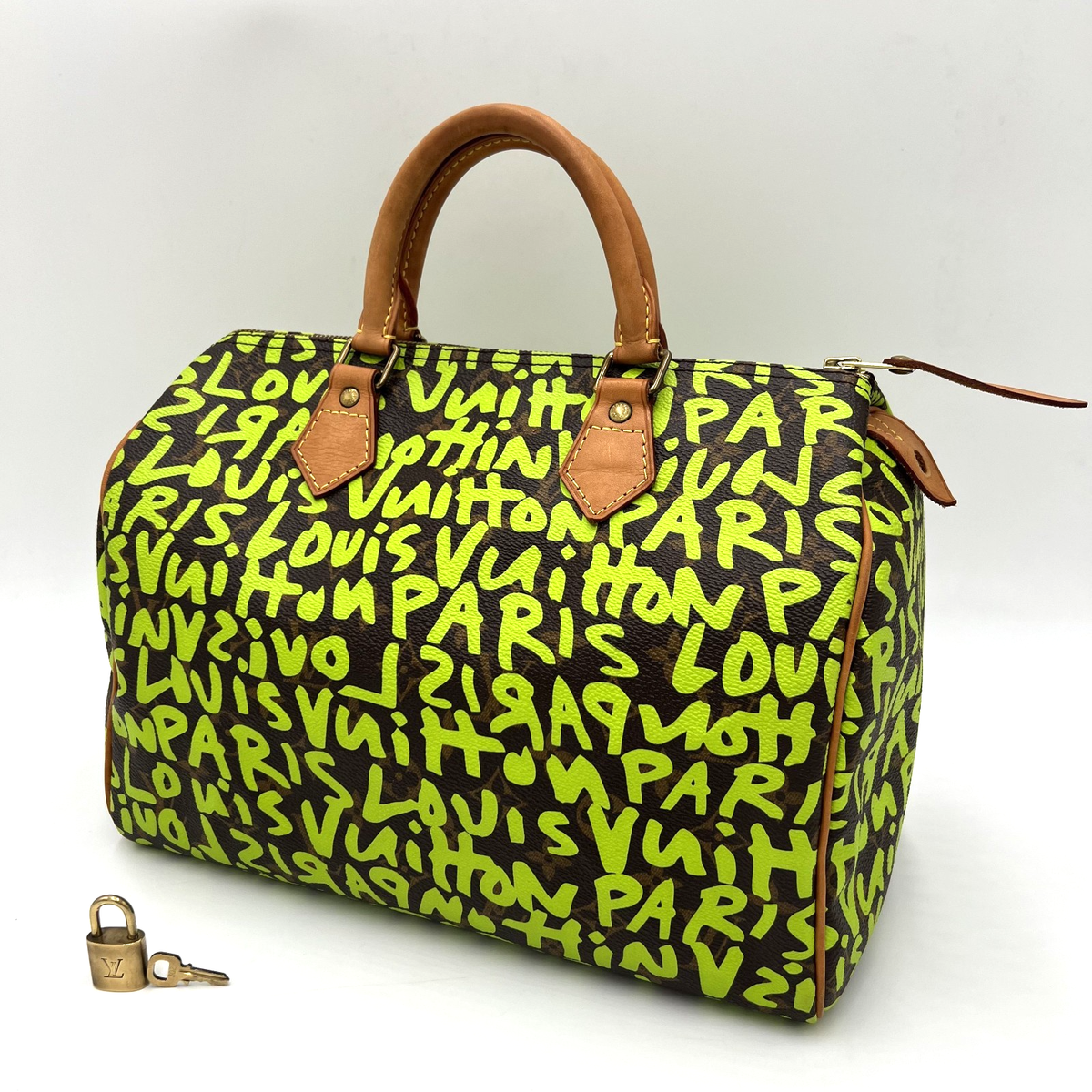 LOUIS VUITTON Speedy 30 Monogram Graffiti Green M93706 LV