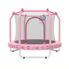 55-inch Trampoline for Kids Indoor Outdoor Small Toddler Trampoline Pink