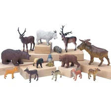TOM-64 Vinyl Forest Animal Play Set - 4 Pc Figurine Collection Toy Kids
