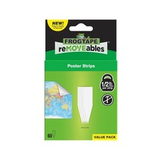 FrogTape reMOVEables Poster Strips, No Damage Hanging Strips, 60 Strips 0.17 per strip