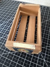 vintage WOOD wooden holds 12 audio cassette tapes crate bin NOT Napa Handsum vgc