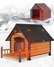 Heated Dog House Outdoor with Heating Pad Weatherproof Dog Kennel for Outside