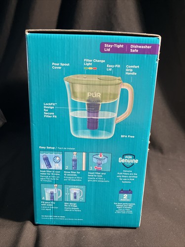 Sistema de filtración de jarra de agua PLUS 11 tazas, W 11,4" x H 10,4" x L 4,9", salvia, - Imagen 3 de 6