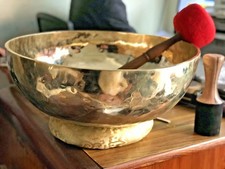 Large Tibetan Singing Bowl   Hand-Hammered in Nepal   Deep Sound Healing 20 inch