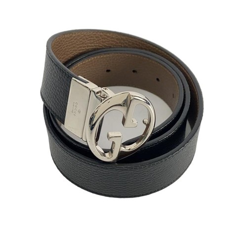 Used GUCCI◆Belt/Leather/BLK/Men's/449715//