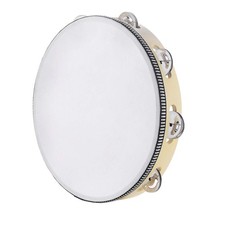 Durable 10 Inch Hand Held Drum with Fun Metal Jingles - For Parties  Learning