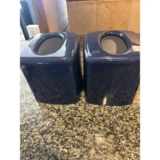 Pair of Vintage Navy Andre Richard Modern Minimalist Tissue Boxes