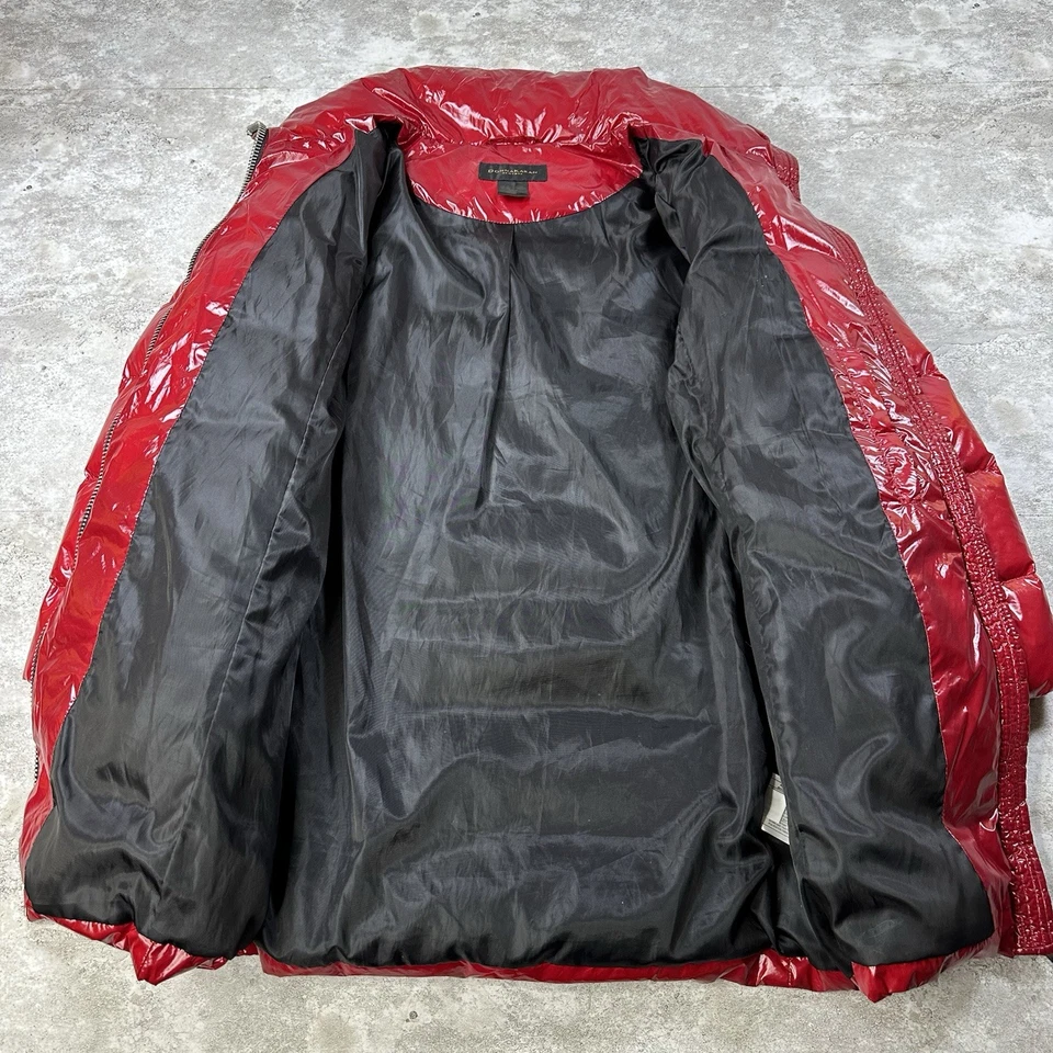 Abrigo acolchado Donna Karan New York rojo brillante XS chaqueta larga de plumón F18 DKNY Foto 4 de 4