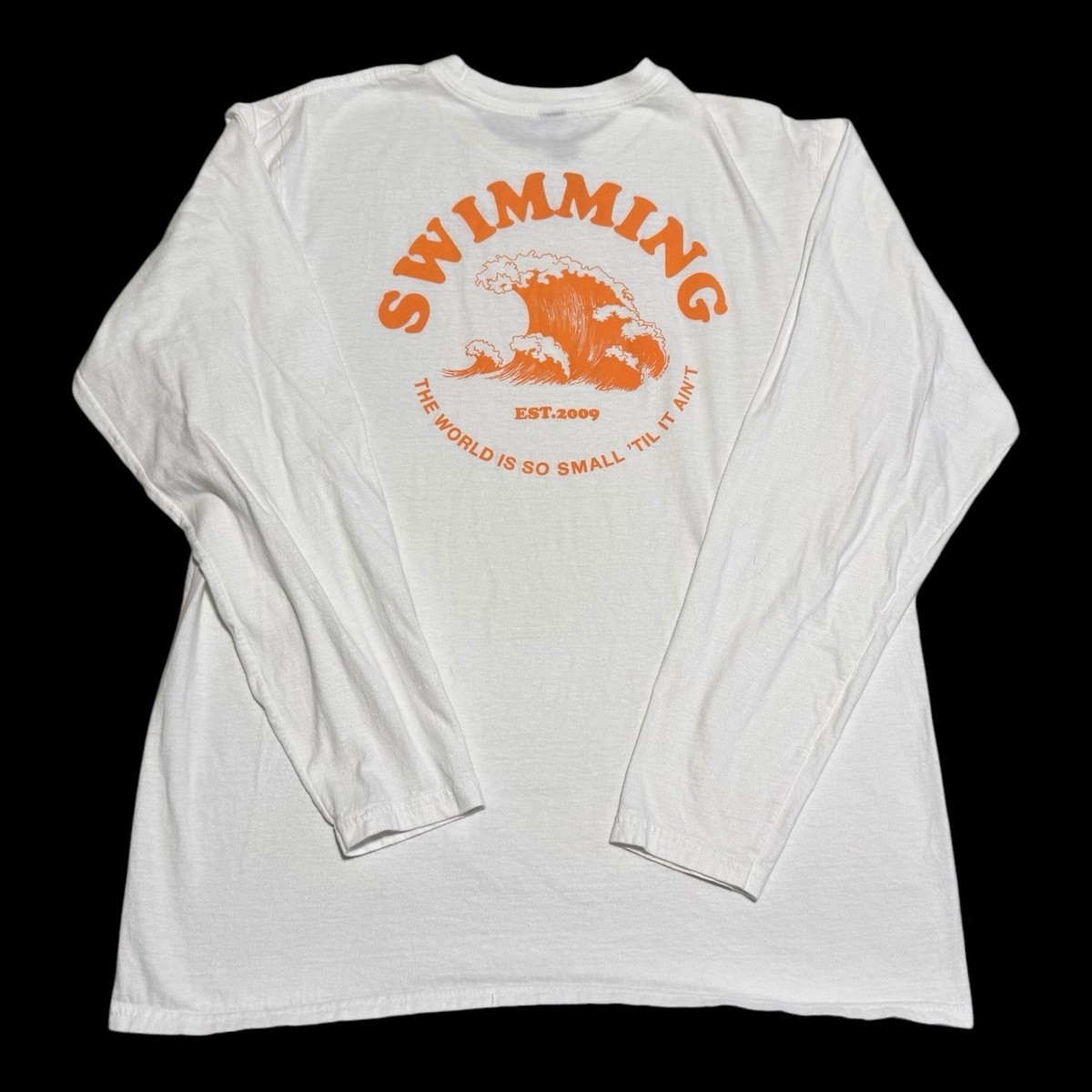 Hanes Mac Miller Swimming White Orange Long Sleeve Shirt Adult