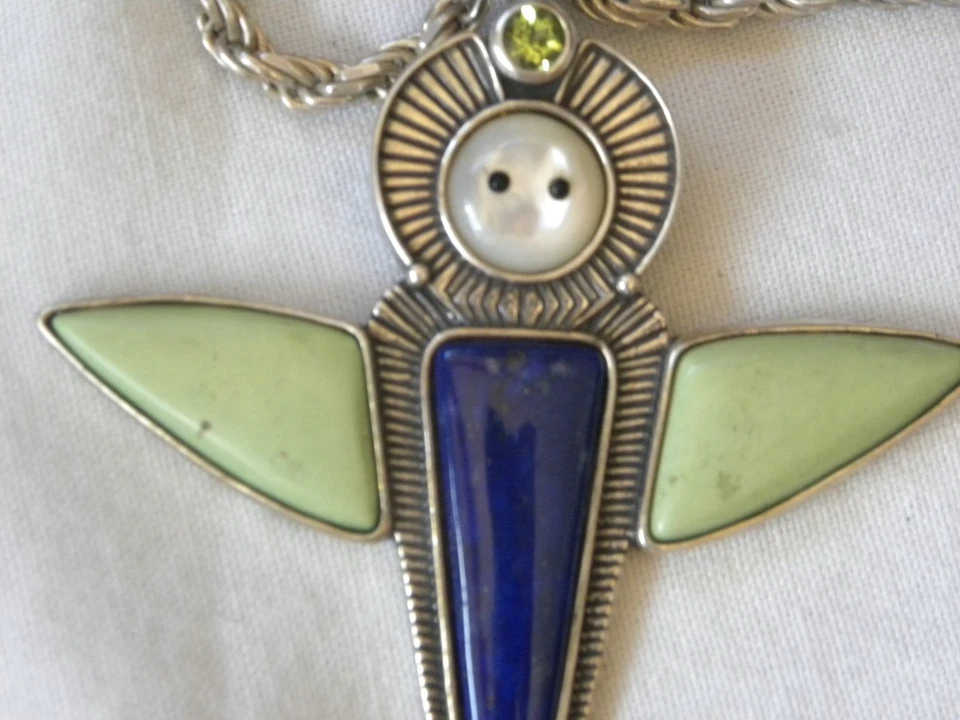 CAROLYN POLLOCK TURQUOISE STERLING SILVER PENDANT CHAIN NECKLACE - Image 3 of 4