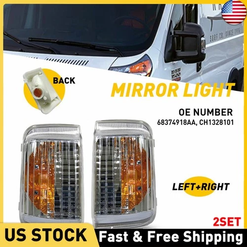 4x Left&Right Side Mirror Turn Signal Indicator Light For Promaster 1500 2500 35