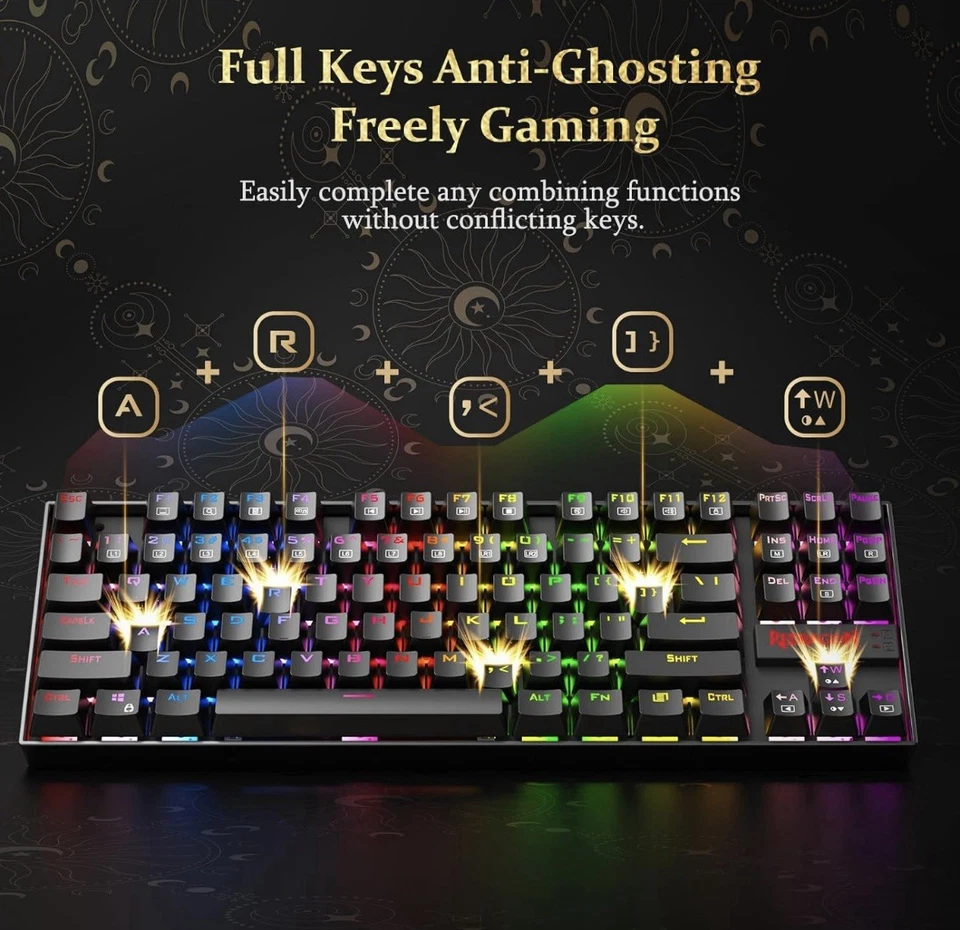 Gaming Keyboard Mechanical Keyboard K552 KUMARA by Redragon 87 Key LED RGB Ba... - Image 2 of 4