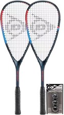 Dunlop Blaze Pro Blue Squash Racket Twin Set & 3 Squash Balls