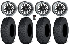 System 3 SB-9 Bdlk 15" Wheels Gloss Bk 32" Coyote Tires Can-Am Rene Outlander