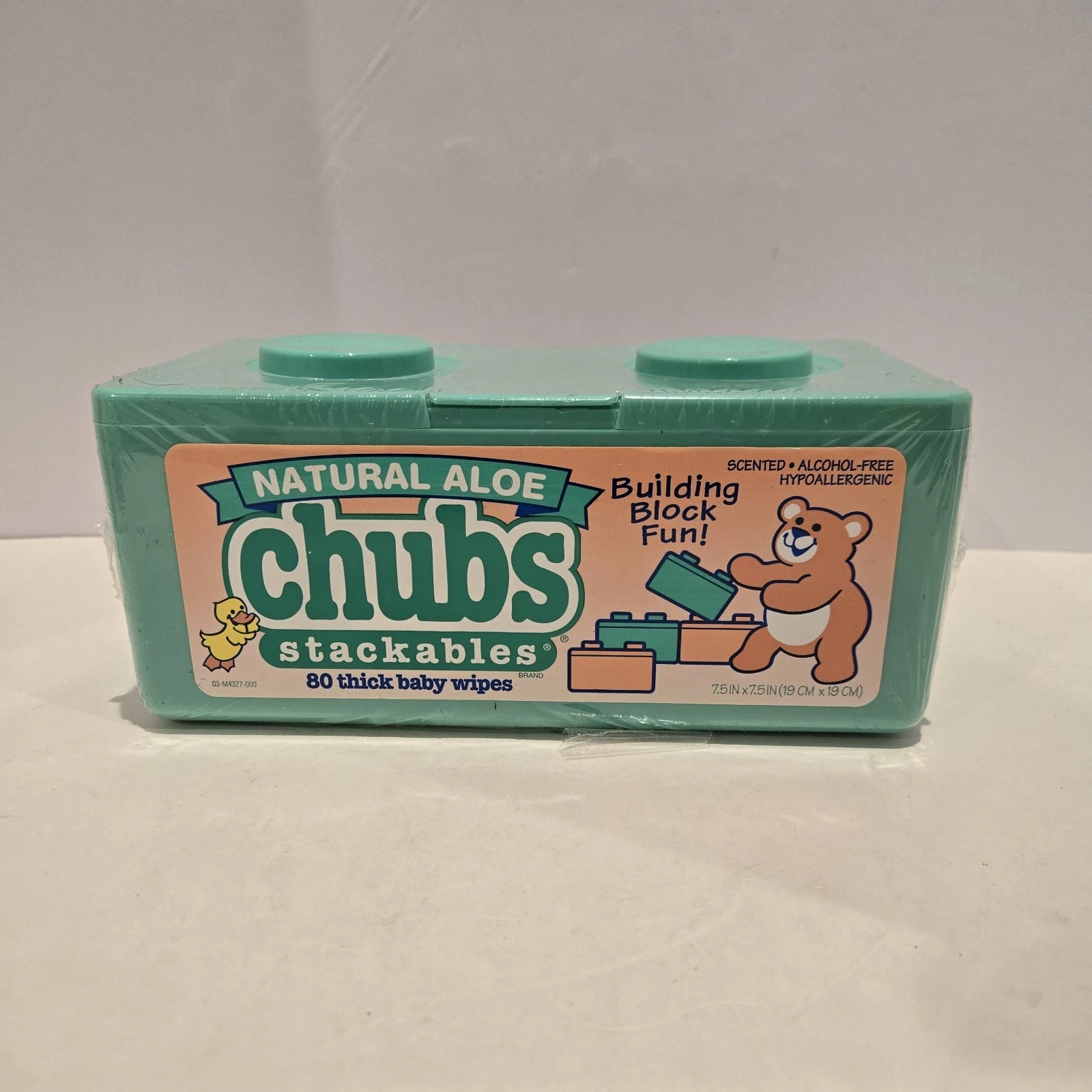 Vintage Chubs Stackables Baby Wipes Blocks 80 Ct Natural Aloe New Green