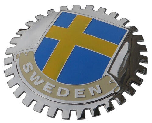 Distintivo griglia bandiera svedese - Svezia per la tua Volvo o Saab - Foto 1 di 2
