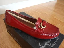 NIB NEW Women Donald J. Pliner® "Diona" Casual Shoe Flat Gold Logo RUST RED 7