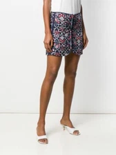 Etoile Isabel Marant Quilted Mini Skirt Floral Print Front Zip Sz 42 IT New $400