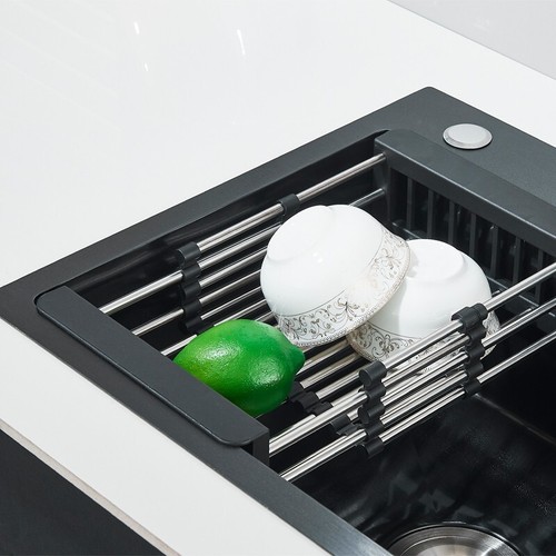 Kitchen Sink Drop in 304Stainless Steel Single BowlW/Pull Out Faucet Undermount - 第 19/21 張圖片