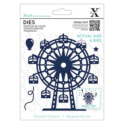 Xcut 4-teiliges Stanzenset FERRISRAD Jahrmarktfahrt Einsatz Xcut Sizzix Big Shot etc.