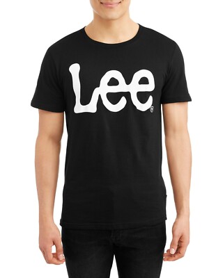 ◆LEE◆ Lee Drawing Graphic T-Shirt Black Lee Men's Short Sleeve Logo Graphic Crew Neck T-Shirt Sizes