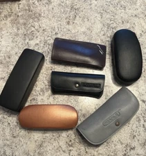 6 Empty Glasses Case 3 Hard Shell , 3 Soft Assorted Glasses Cases