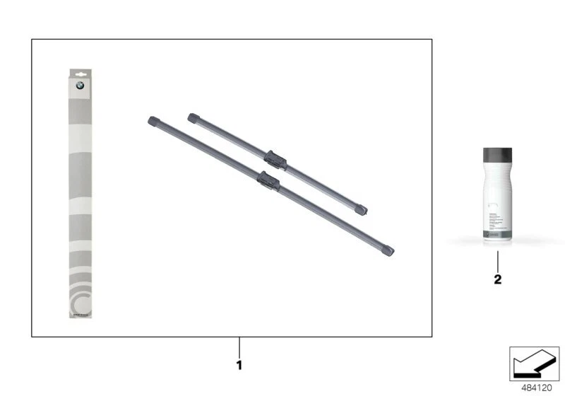 BMW Genuine Front Window Windscreen Wiper Blade Set 2 Pieces 