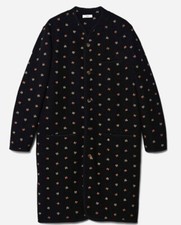 Rier Walker Coat Flowers Black