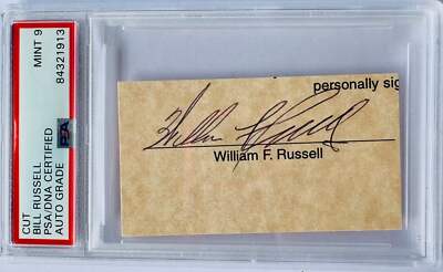Bill Russell Autographed Full Name Cut Signature PSA Mint 9 | eBay