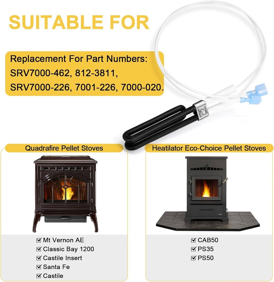 Heatilator EcoChoice PS35, PS50 CAB50 Igniter, 380W Loop Ignitor ...