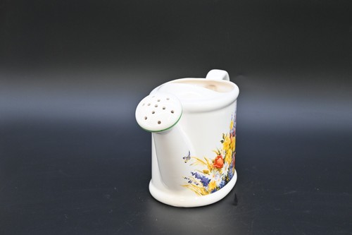 Vintage Teleflora Geschenk Keramik Übertopf Gießkanne Vase Wildblumen Schmetterling - Bild 3 von 10