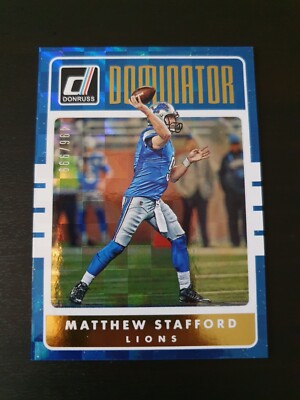 Matthew Stafford 2016 Panini Donruss Football Card /999 Dominators Gold NFL