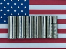 Vintage Craftsman SAE, 3/8" Drive, 6 Pt, Deep Socket 7-Piece Set, USA 🇺🇸