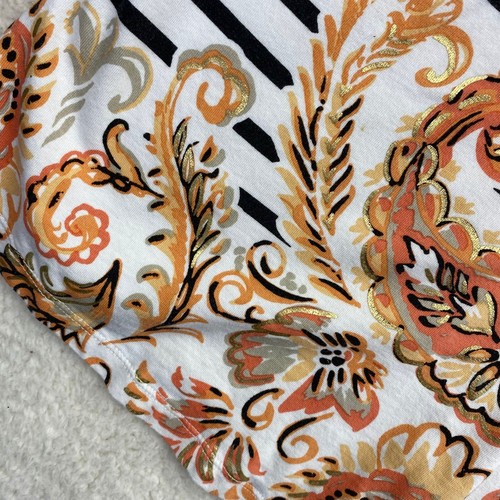 Susan Graver Weekend Tunika Shirt Damen 3XL weiß schwarz gestreift weich Paisley Boho - Bild 7 von 10