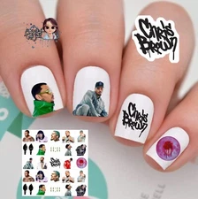 Chris Brown Waterslide Nail Decals Set Of 50 Bonus & Instructions & Bonus