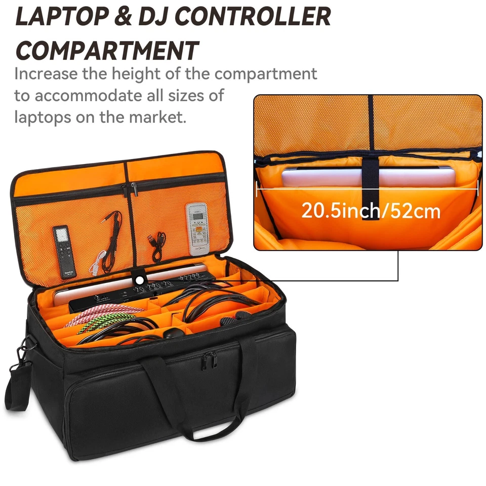 Talrizio Gig Bag Cable File Bag and Gear Organizer DJ Musician Bag 17" Laptop - Image 2 of 4