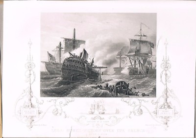 GRAVUR EROBERUNG VON LE PIQUE LORD HOWES SIEG ÜBER DIE FRANZOSEN 1794