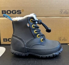Bogs Kid's Skyler Insulated Boots in Black/Navy Waterproof (rated to 5F/ -15C)